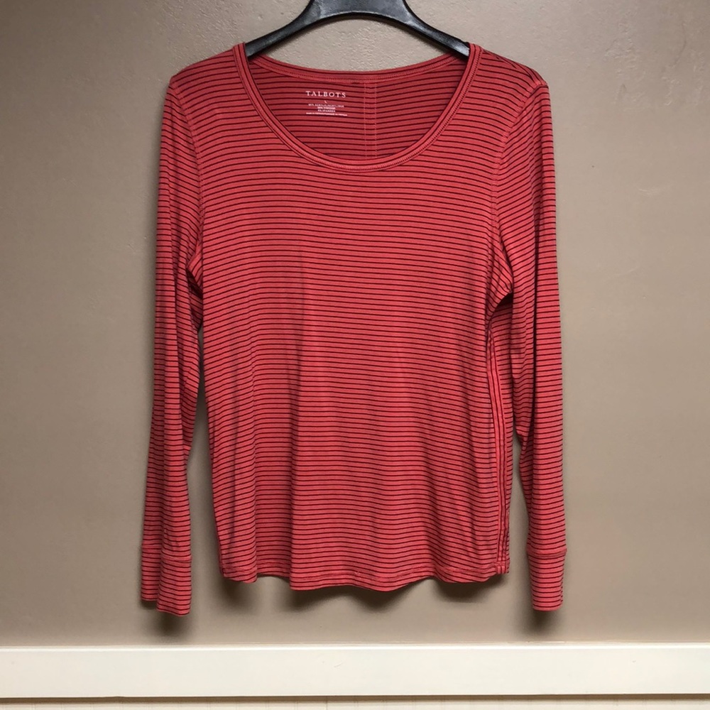 Talbots soft stretchy long sleeve shirt blouse